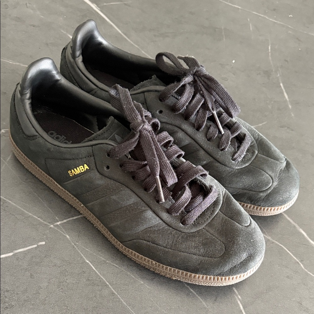 Adidas Samba Black and Gold Sneakers